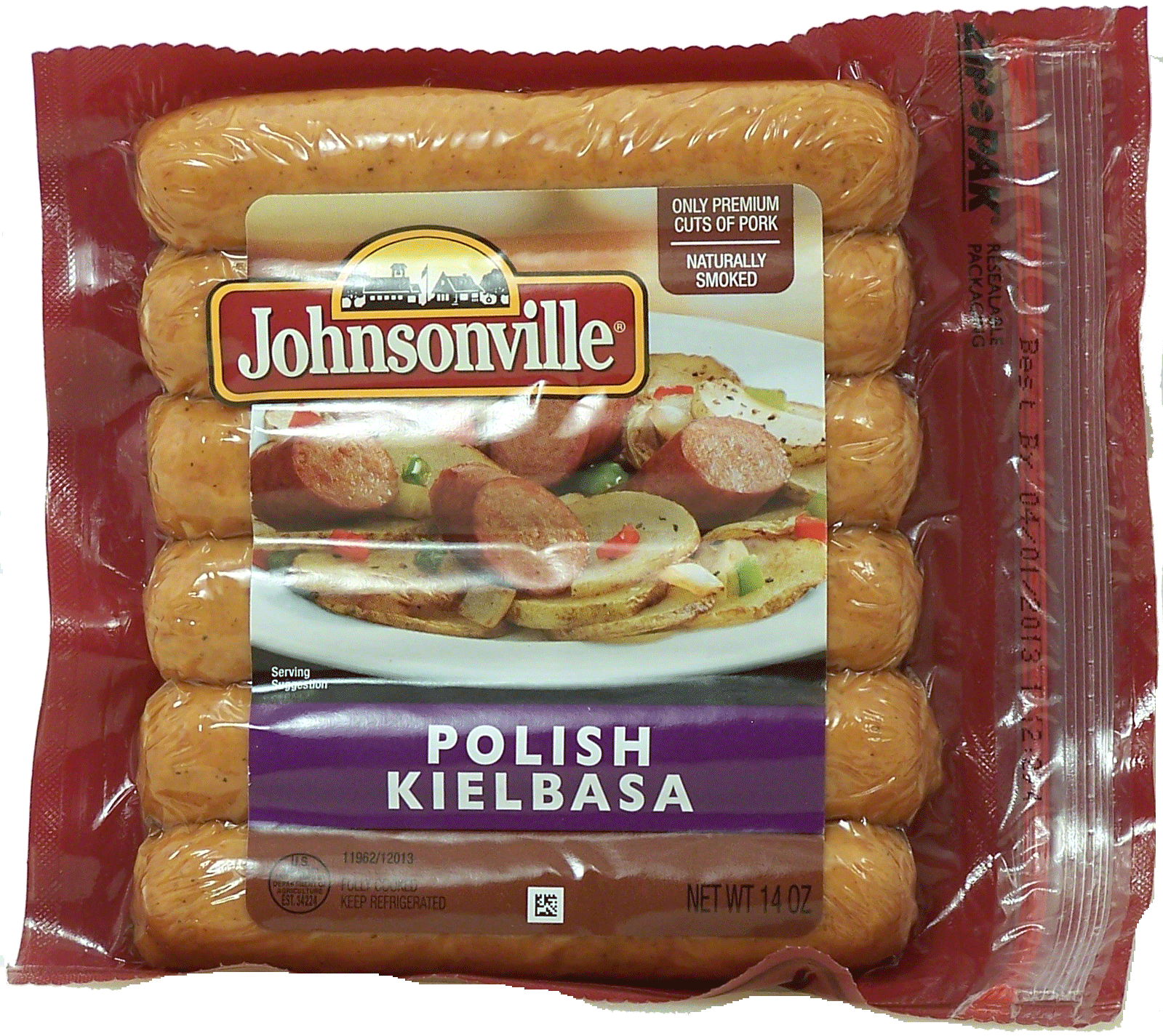 Johnsonville  polish kielbasa, naturally smoked, cuts of pork, 6-count Full-Size Picture